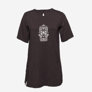 Women Cotton Kurti Gym T-Shirt Crew Neck - Black